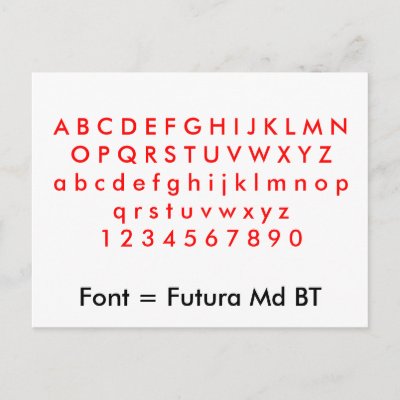 alphabet letters fonts. Font  Futura Md BT alphabet letters, digits Post Card by dorinco. Font  Futura Md BT alphabet letters, digits