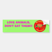 ¡food2, ANIMALES del AMOR, NO LOS COMEN!!! Etiqueta De Parachoque