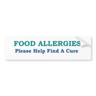 Food Allergies Find A Cure Bumper Sticker bumpersticker