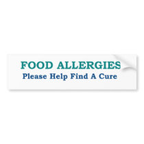 Food Allergies Find A Cure Bumper Sticker bumper stickers
