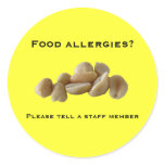 Food allergies?, Please tell a staff ... stickers