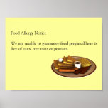 Food Allergy Notice posters