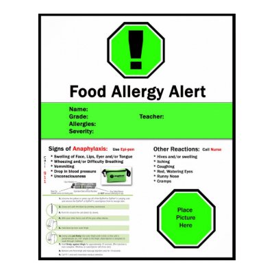Food Allergy Poster for School by bellbull