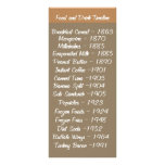 Food and Drink Timeline Chart Rack Card rack cards