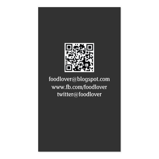 Food Blog Business Card (back side)