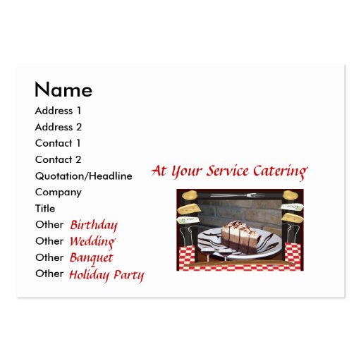 food business card template