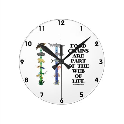 Food Chains Are Part Of The Web Of Life (Ecology) Wallclocks
