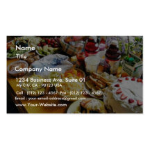 Food Cheese Cakes Fruit Juices Business Card Template