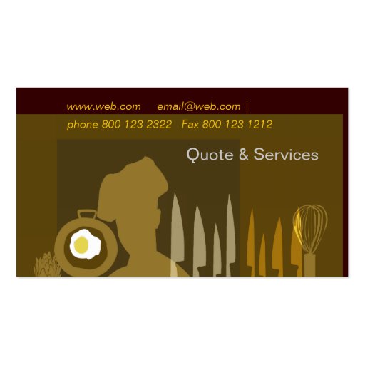 Food Chef Cooking Business Card Templates (back side)