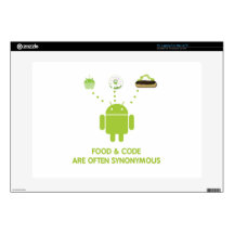Food & Code Are Often Synonymous (Bug Droid) Decal For Laptop