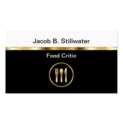 Food Critic Business Cards (front side)