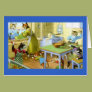 Food Fight at the Kitty Household Greeting Card Food Fight at the Kitty Household Greeting Card