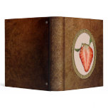 Food - Fruit - Slice of Strawberry 3 Ring Binder