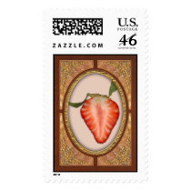 Food - Fruit - Slice of Strawberry Postage Stamp