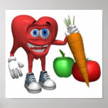 Food-Health Heart Fruits and Veggies Poster