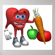 Food-Health Heart Fruits and Veggies Poster