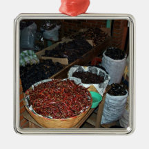 Food ingredients in a grocery ornaments