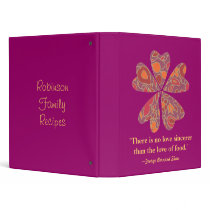"Food is Love" recipe binder binders