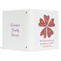 "Food is Love" recipe binder binders