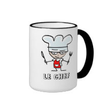 Food lover mug with cute chef cook cartoon