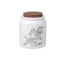 Food map of countries in Europe Candy Jar