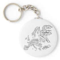 Food Map of Europe Keychain