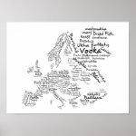 Food Map of Europe (SMALL) Poster Food Map of Europe (SMALL) Poster
