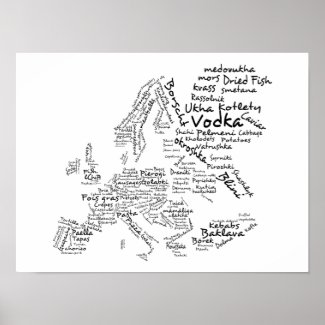 Food Map of Europe (SMALL) Poster