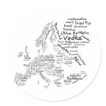 Food Map of Europe Stickers