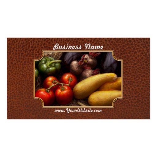 Food - Peppers, Tomatoes, Squash and Turnips Business Cards (front side)