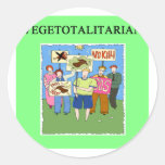 food police vegetarian joke round stickers
