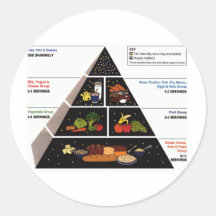Food Pyramid Round Stickers