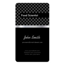 Food Scientist - Elegant Black Silver Squares Business Card Templates