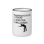 Food Shelter Billiards Mugs