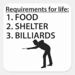 Food Shelter Billiards Sticker
