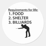 Food Shelter Billiards Stickers