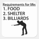 Food Shelter Billiards Stickers