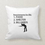 Food Shelter Billiards Throw Pillow