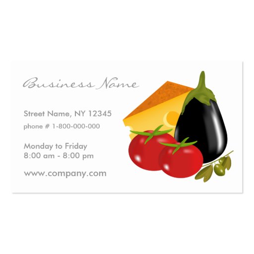 Food Store Business Card (front side)