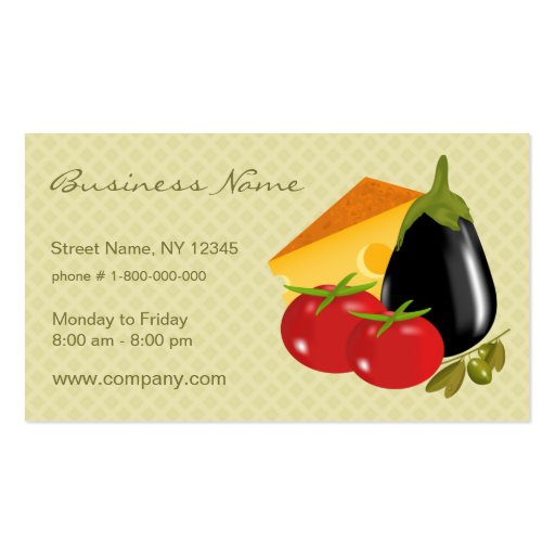 Food Store Business Card (front side)