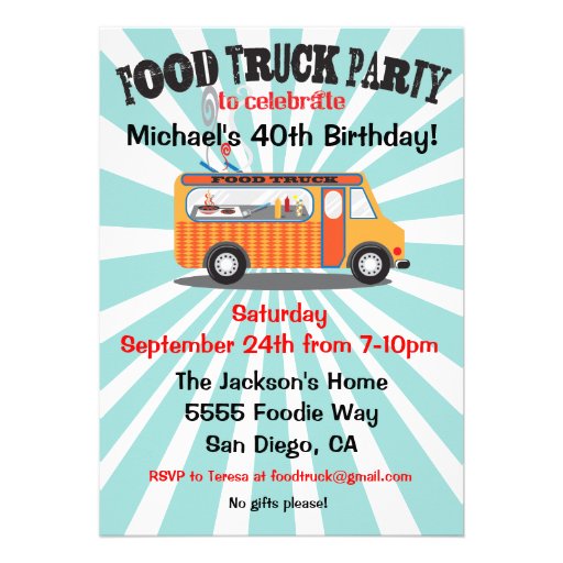 Food Truck Party Invitations