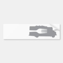Food Truck: Side/Fork (Gray) Bumper Stickers