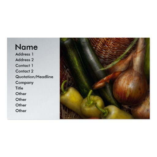 Food - Vegetables - Greens and Onions Business Card Template (front side)