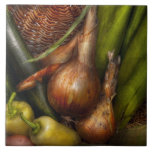 Food - Vegetables - Greens and Onions Ceramic Tiles