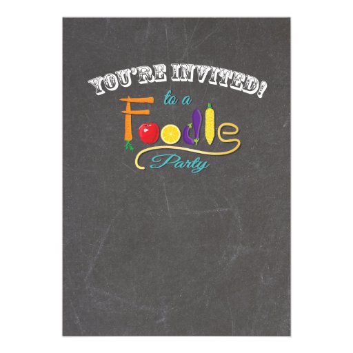 Foodie party Chalkboard Invitations