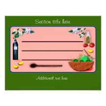 foodie recipe box divider invitations