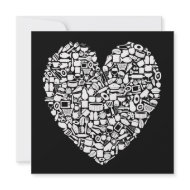 Foodies Modern Black & White Wedding Invitation invitation