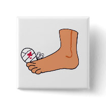 Foot-2 Broken Toe Pinback Button
