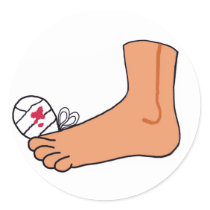 Foot-2 Broken Toe Round Sticker