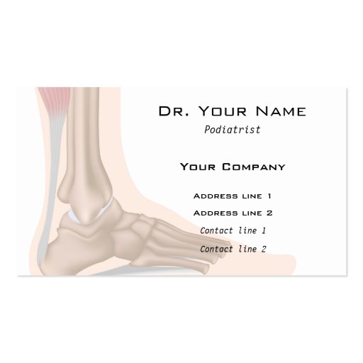 Foot anatomy Business Card (front side)